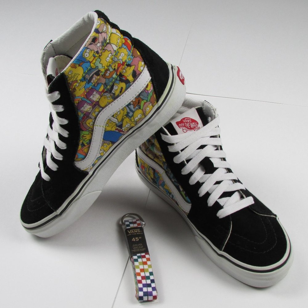 VANS THE SIMPSONS CAST COLLAGE X CUSTOMS SK8 HI BMX SKATE SHOES MENS 4 WOMEN 5.5